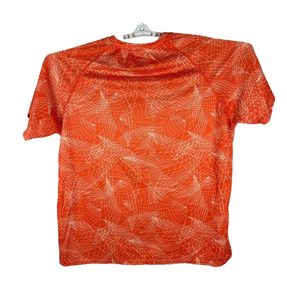 Zone Pro Men's Athletic T-Shirt Size 2XL Orange Geometric Pattern 100% Polyester - Picture 2 of 3
